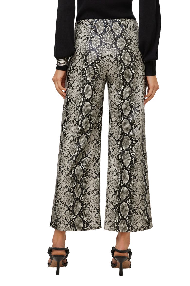 Kelly Snakeskin Embossed Faux Leather Cropped Wide Leg Pants, Alternate, color, PRINT