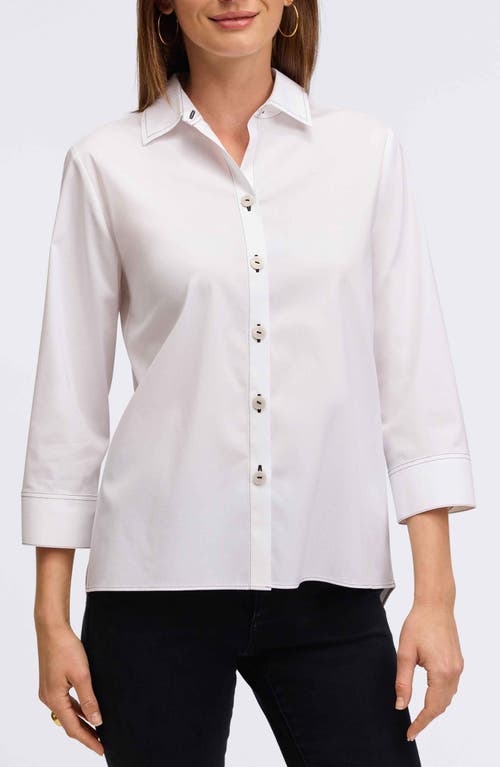 Foxcroft Kelly Button-up Shirt In White/black