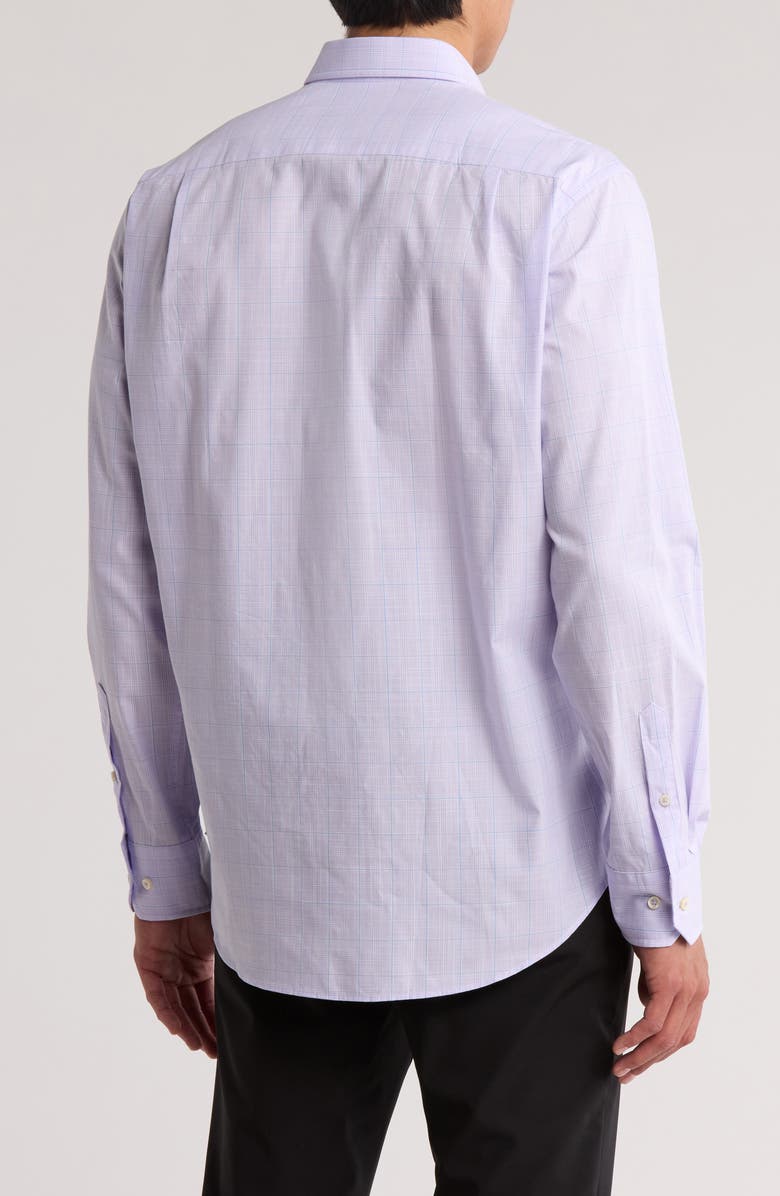 David Donahue Plaid Pima Cotton Dobby Sport Shirt, Alternate, color, Lilac