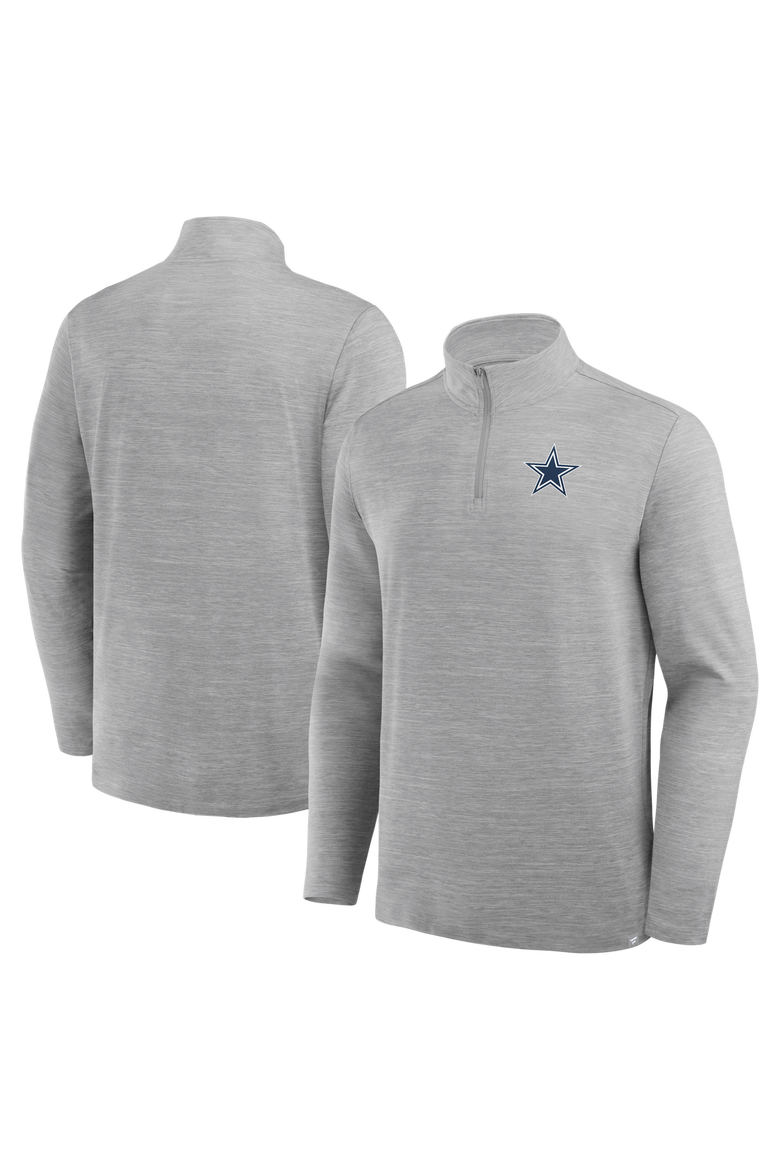 Men's Fanatics Heather Gray Dallas Cowboys Clutch Quarter-Zip Pullover, Main, color, Heather Gray