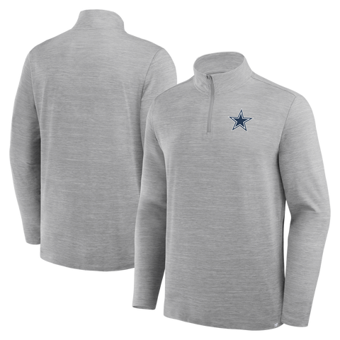 Men's Fanatics Heather Gray Dallas Cowboys Clutch Quarter-Zip Pullover