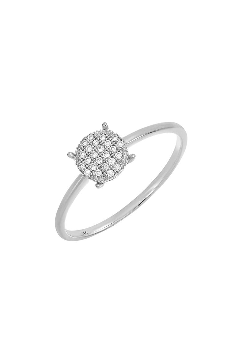 Diamond Pavé Disc Ring - 0.05ct., Main, color, 14K WHITE GOLD