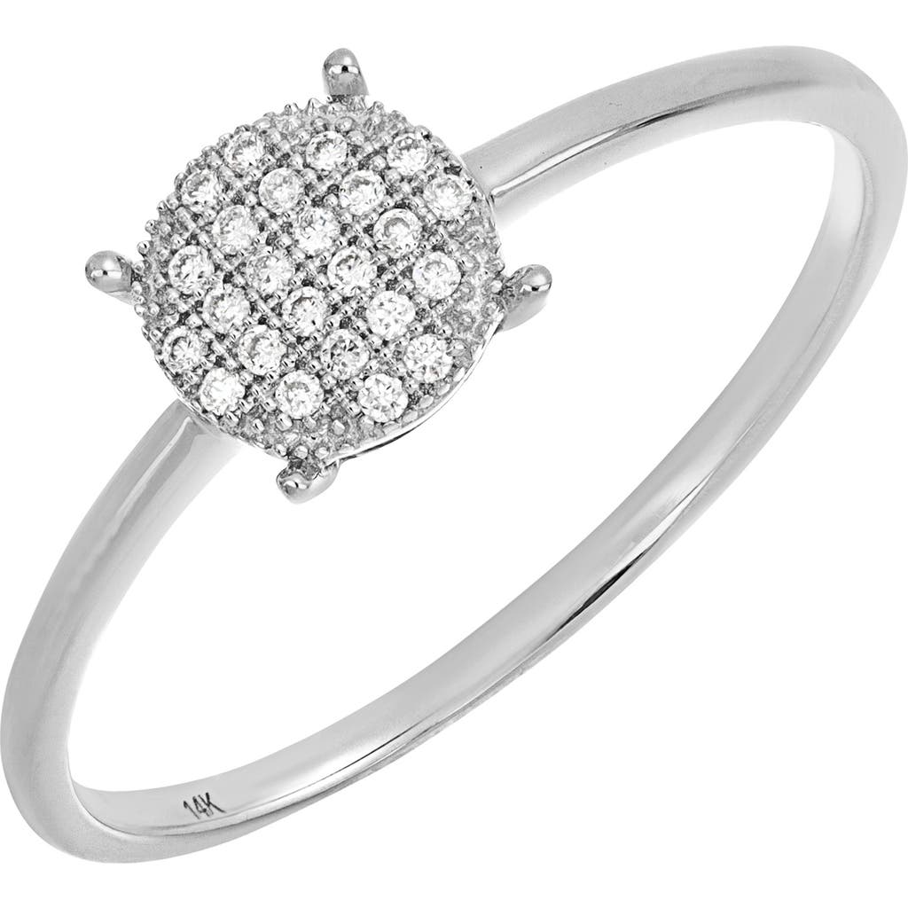Carriere Jewelry Carrière Jewelry Diamond Pavé Disc Ring In 14k White Gold