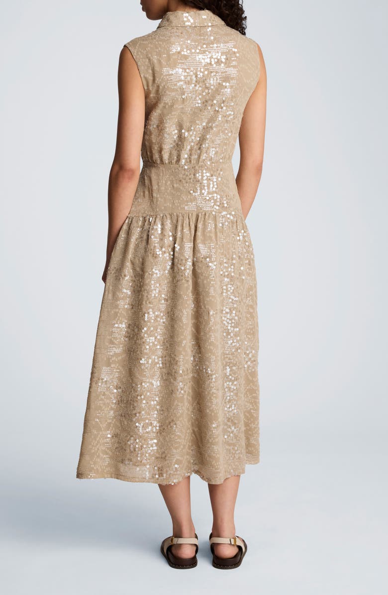 Kenneth Cole Sequin Sleeveless Midi Shirtdress, Alternate, color, 