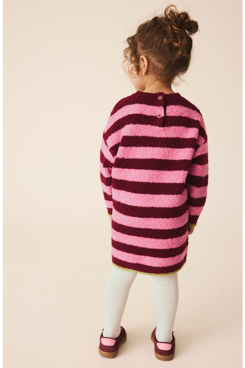 Kids' Dog Fuzzy Knit Dress & Tights Set, Alternate, color, PINK STRIPE