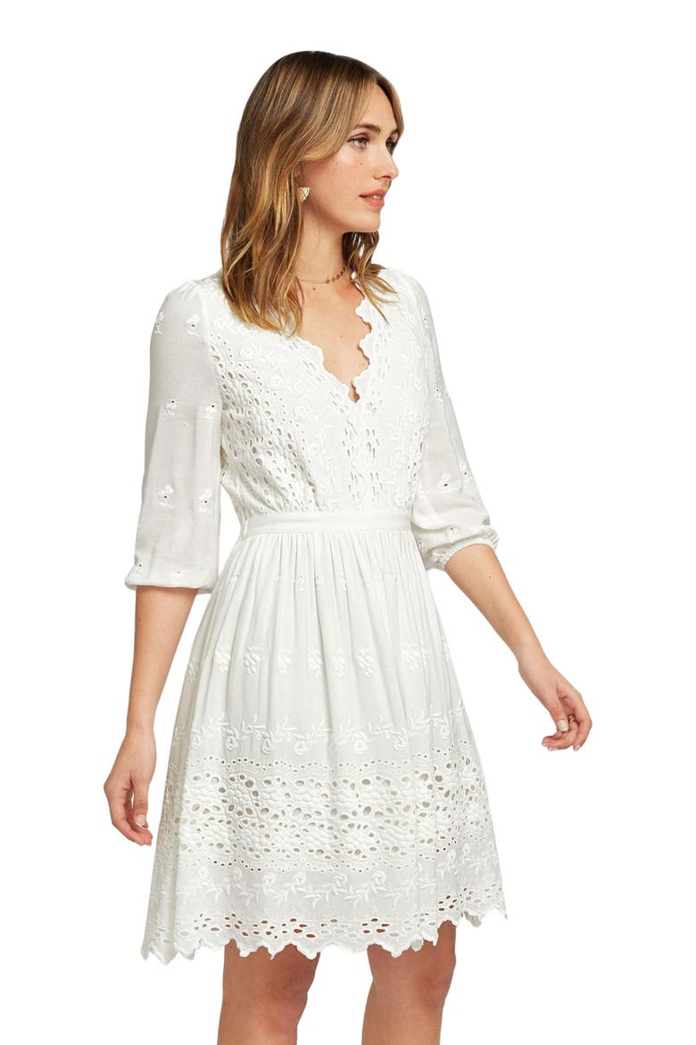 Sweet Talk Eyelet Mini Dress, Alternate, color, White