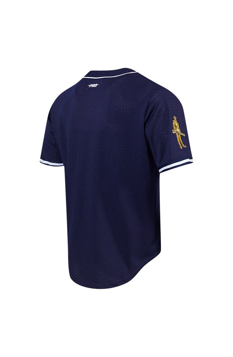 PRO STANDARD Men's Pro Standard Navy West Virginia Mountaineers Mesh Full-Button Replica Baseball Jersey, Alternate, color, 