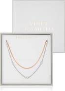 Vince Camuto Mixed Metal Cubic Zirconia Station Necklace