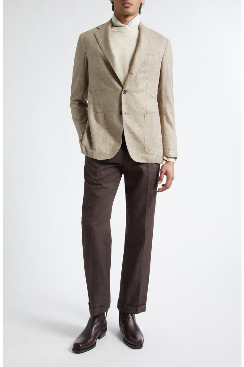 Waverly Check Silk Sport Coat, Alternate, color, TAN WINDOWPANE