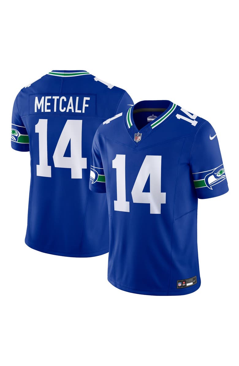 Nike Men's Nike DK Metcalf Royal Seattle Seahawks Vapor F.U.S.E. Limited Jersey, Main, color, 