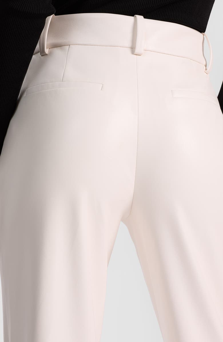 Alice + Olivia Alexander High Waist Faux Leather Pants, Alternate, color, Off White