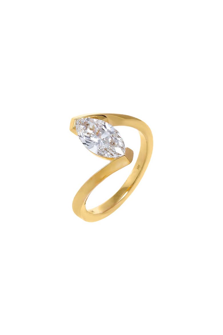 Lab Grown Diamond Floating Marquise Ring 14K, Main, color, 14K Gold