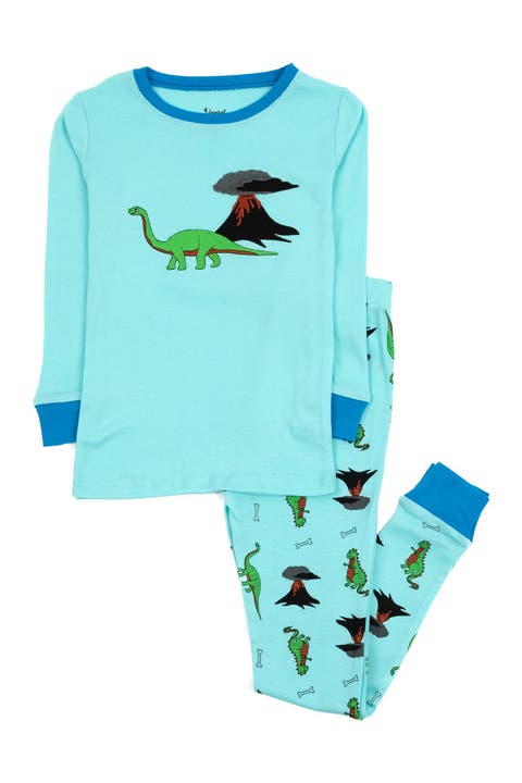 LEVERET Dinosaur Pajama Set