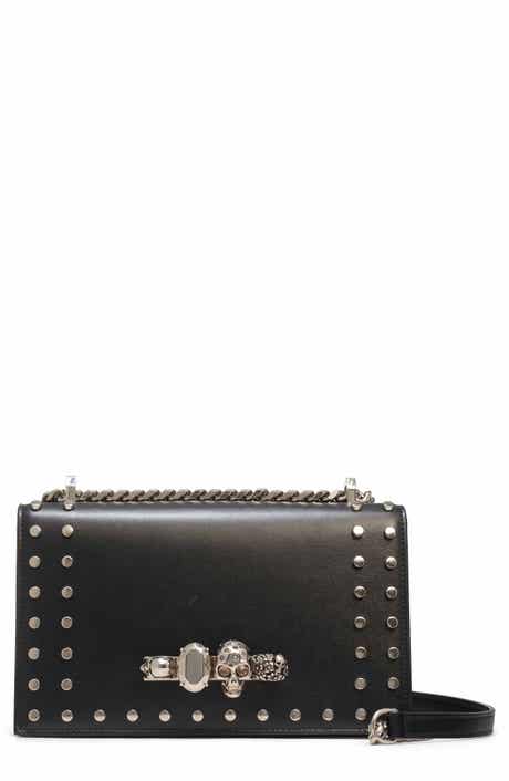 McQueen Stud & Jeweled Crystal Embellished Satchel