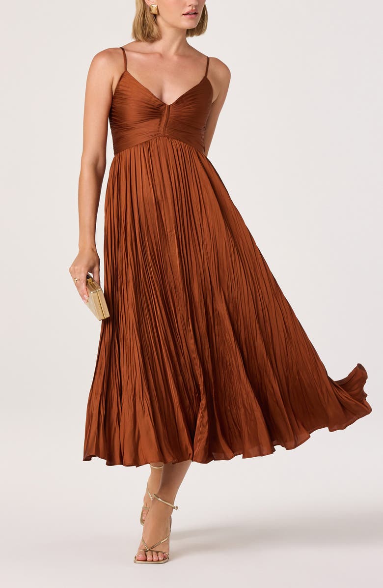 ASTR the Label Maeve Midi Dress, Alternate, color, Brown