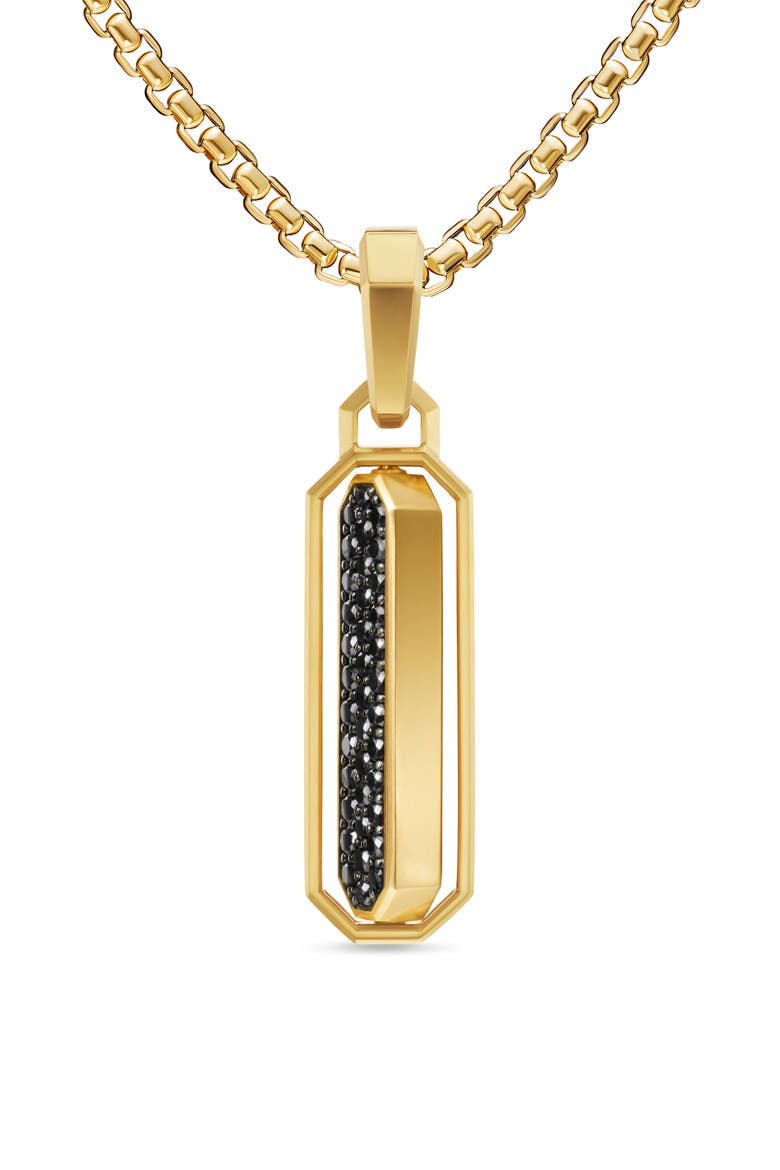 Streamline® Inlay Amulet in 18K Yellow Gold with Black Onyx & Black Diamonds, 30.7mm, Alternate, color, GOLD/ ONYX