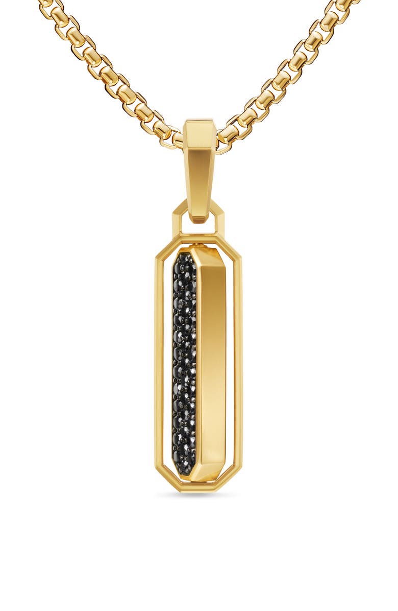 David Yurman Streamline<sup>®</sup> Inlay Amulet in 18K Yellow Gold with Black Onyx & Black Diamonds, 30.7mm, Alternate, color, Gold/ Onyx