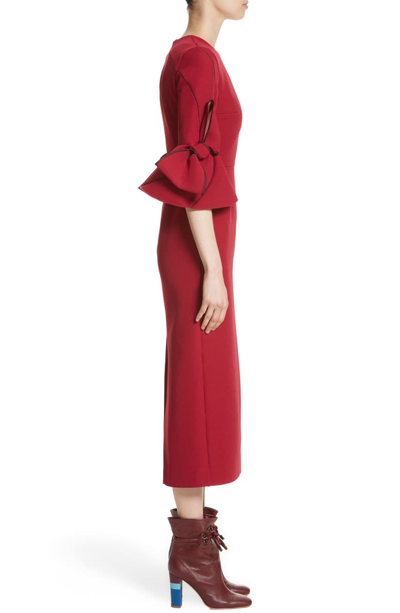 Roksanda Lavete Bow Sleeve Crepe Dress, Alternate, color, 