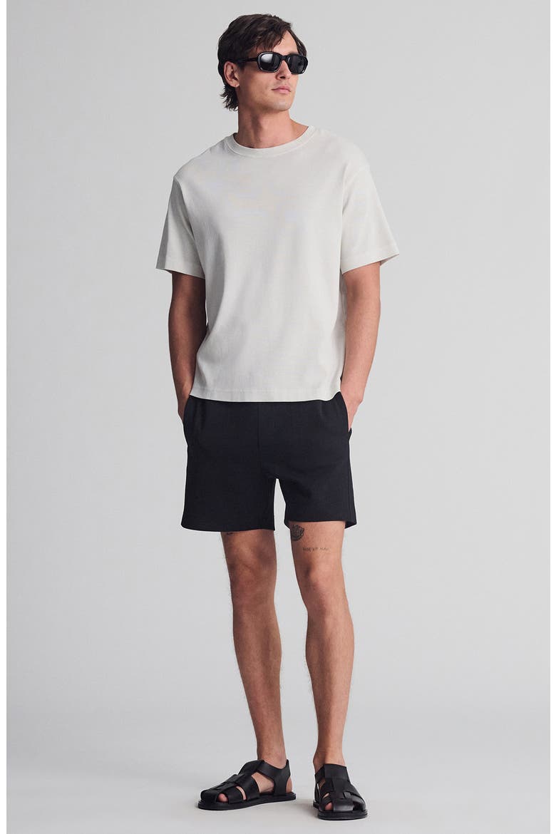 Drawstring Cotton Shorts, Alternate, color, BLACK