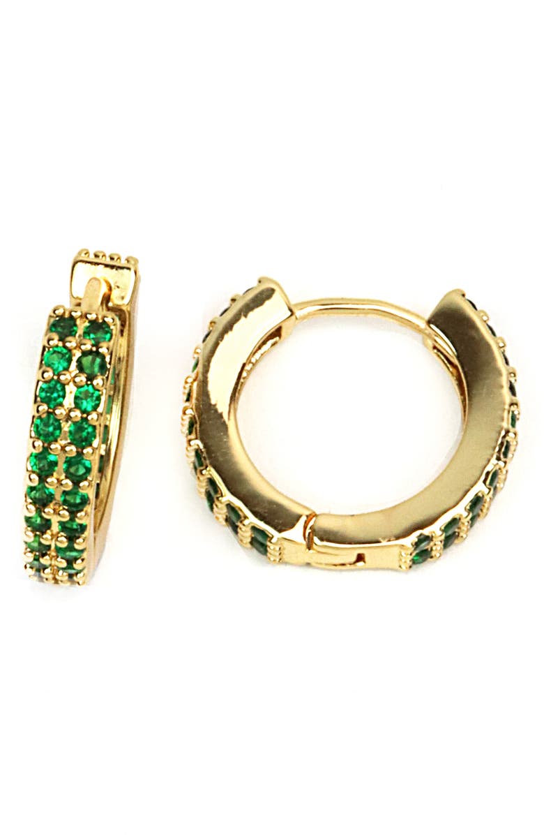 Panacea Crystal Pavé Huggie Hoop Earrings, Main, color, 