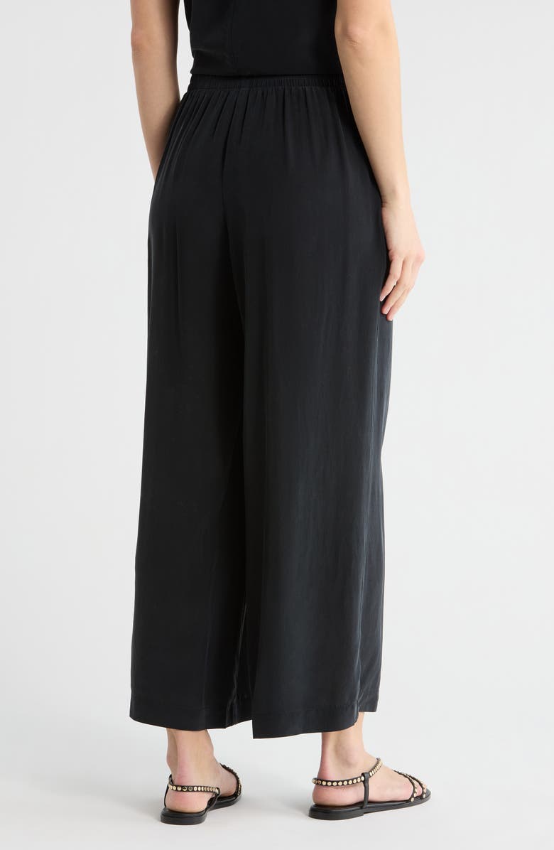 Splendid Alessandra Wide Leg Silk Pants, Alternate, color, Black