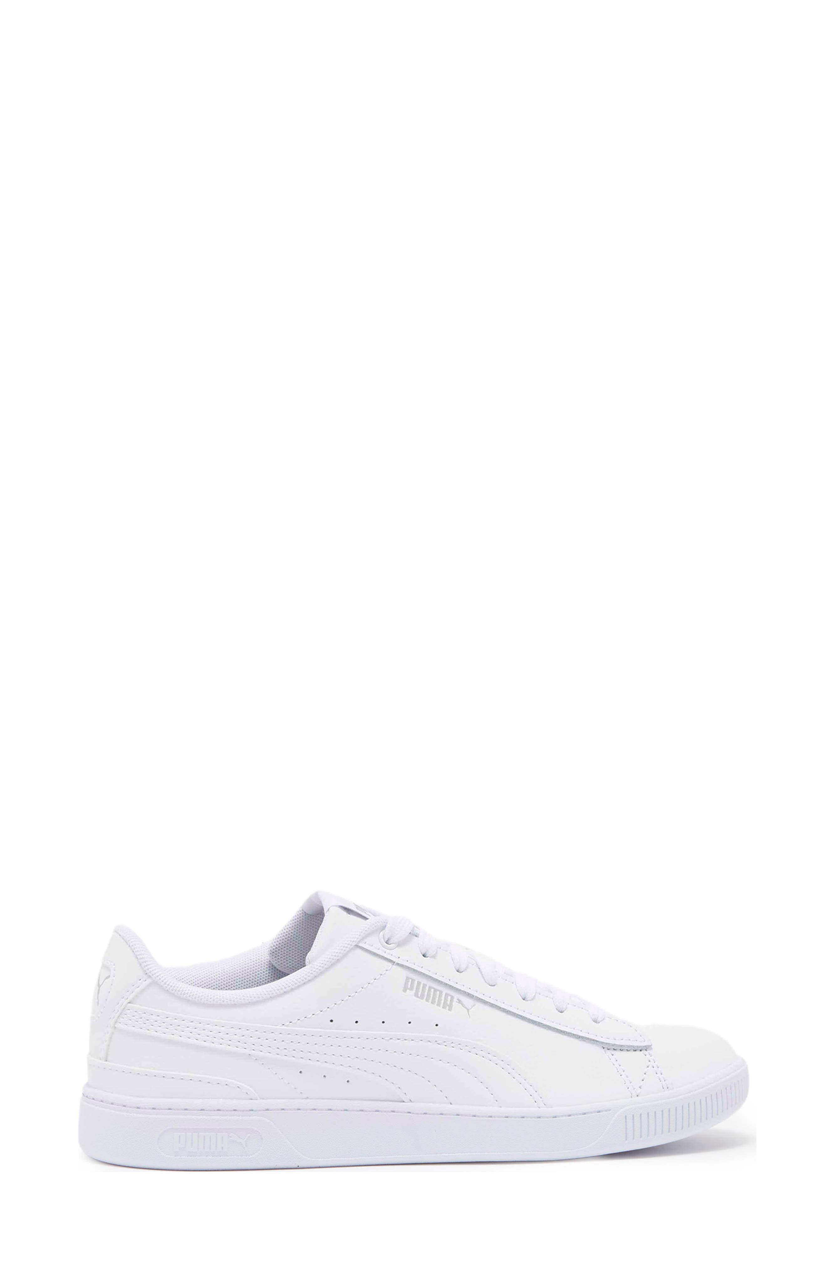 PUMA Vikky Leather Sneaker, Alternate, color, Puma White-Puma White