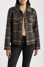 Bernardo Plaid Button-Front Jacket