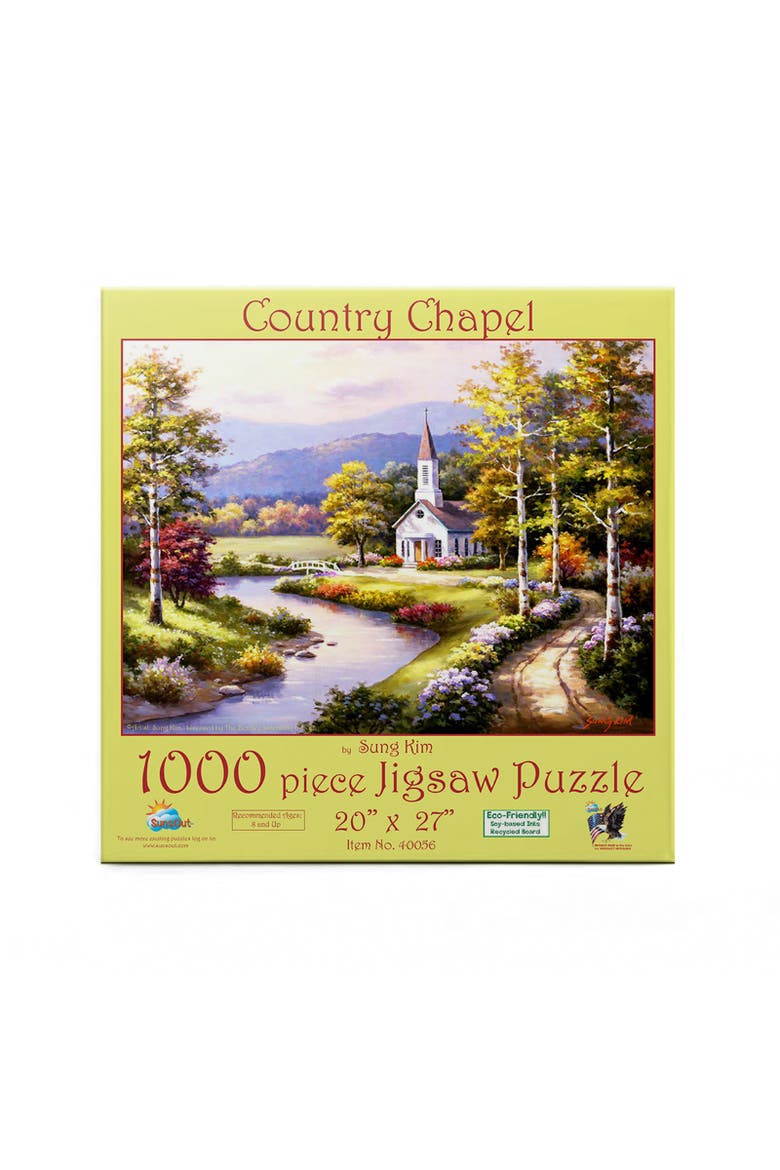 Country Chapel 1000 piece Jigsaw Puzzle for Adults, Alternate, color, Multicolor