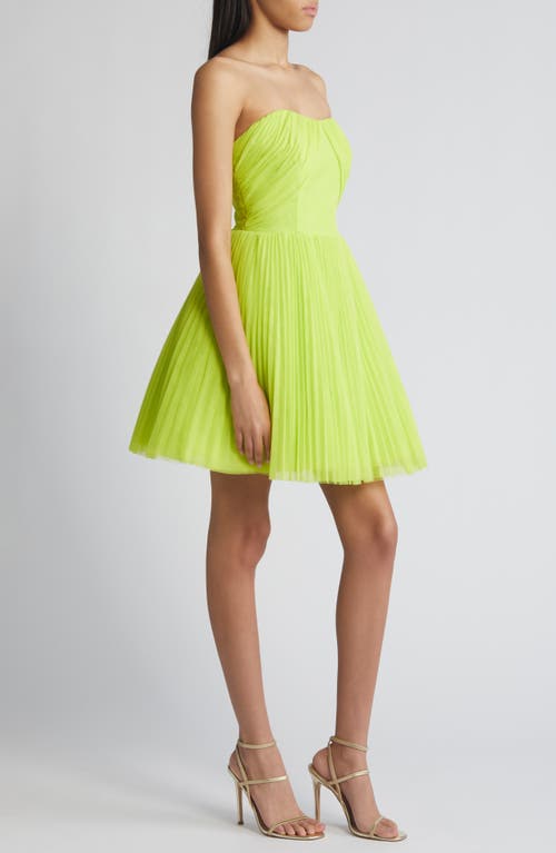 HUTCH HUTCH PLEATED STRAPLESS TULLE MINIDRESS
