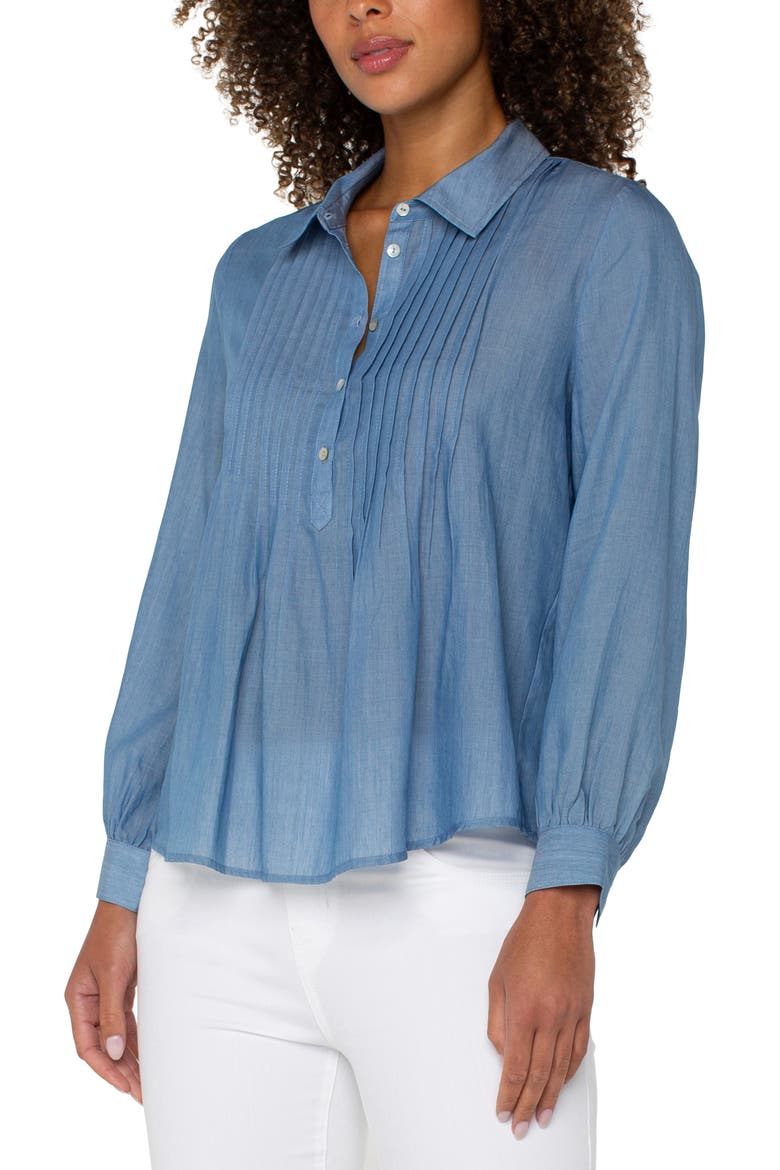Pintuck Pullover Top, Alternate, color, BRIDGETON LIGHT
