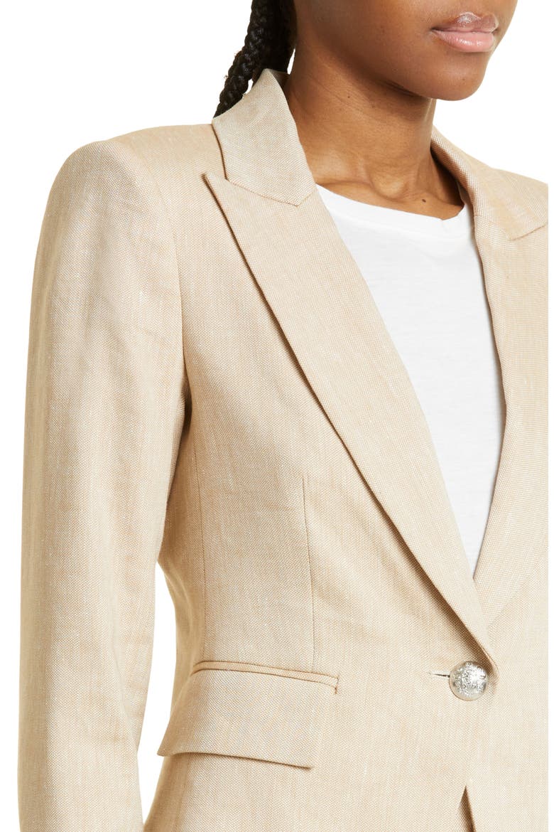 Hosanna Linen Blend Dickey Jacket, Alternate, color, KHAKI MELANGE