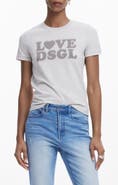 Desigual Rhinestone Embellished Cotton Graphic T-Shirt