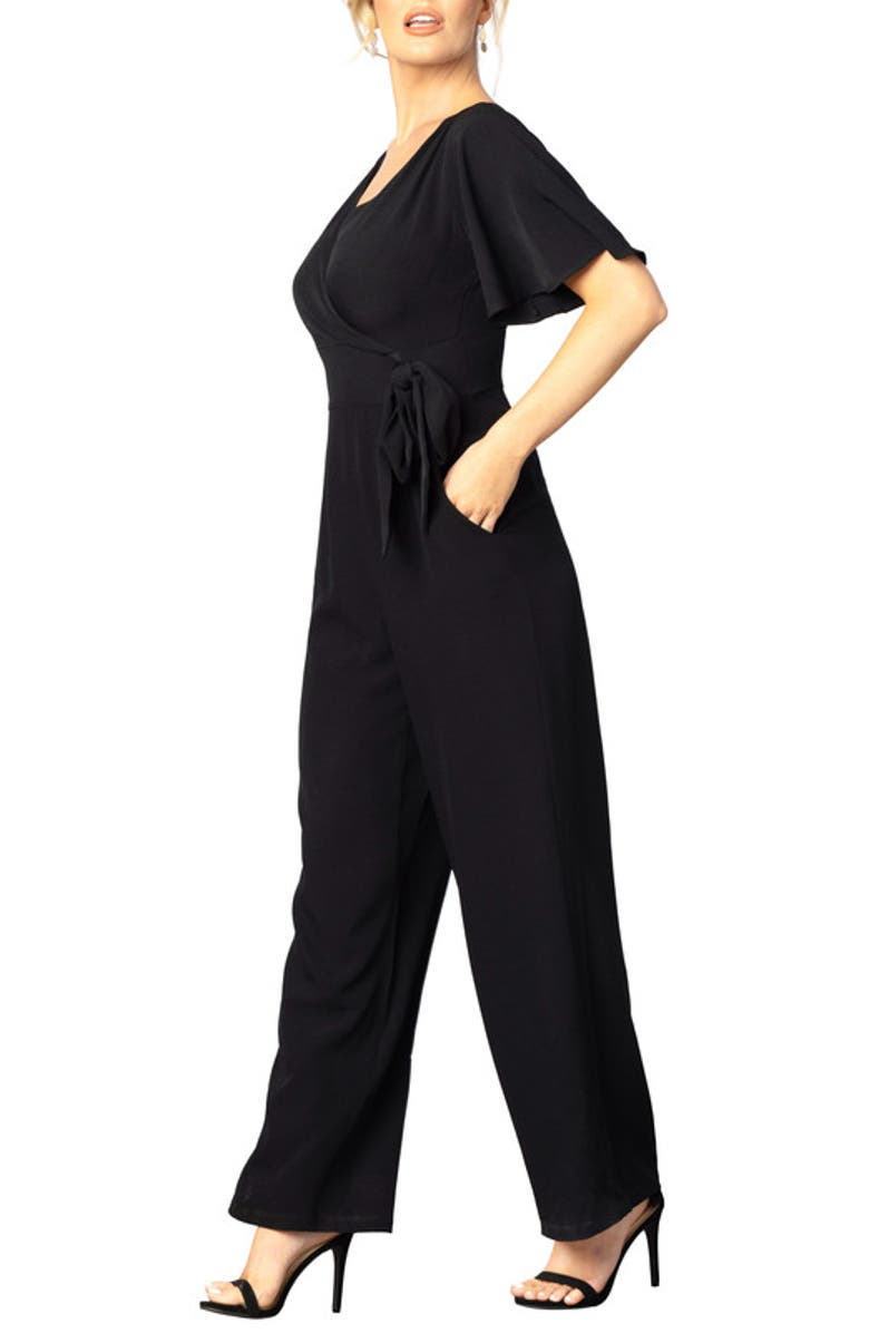 Kiyonna Charisma Crepe Jumpsuit, Alternate, color, Black Noir
