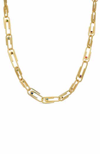 Louisa Paperclip Enamel Necklace