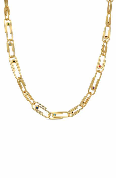 EYE CANDY LOS ANGELES Louisa Paperclip Enamel Necklace