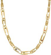 EYE CANDY LOS ANGELES Louisa Paperclip Enamel Necklace