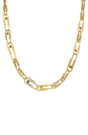 Eye Candy Los Angeles Louisa Paperclip Enamel Necklace