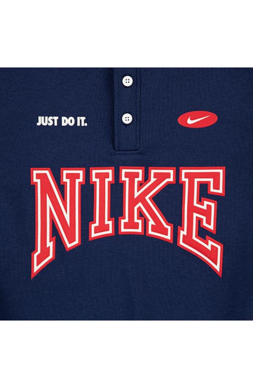 Nike Kids' Logo-jacquard Tape Cotton Blend Hoodie & Sweatpants Set In Blue