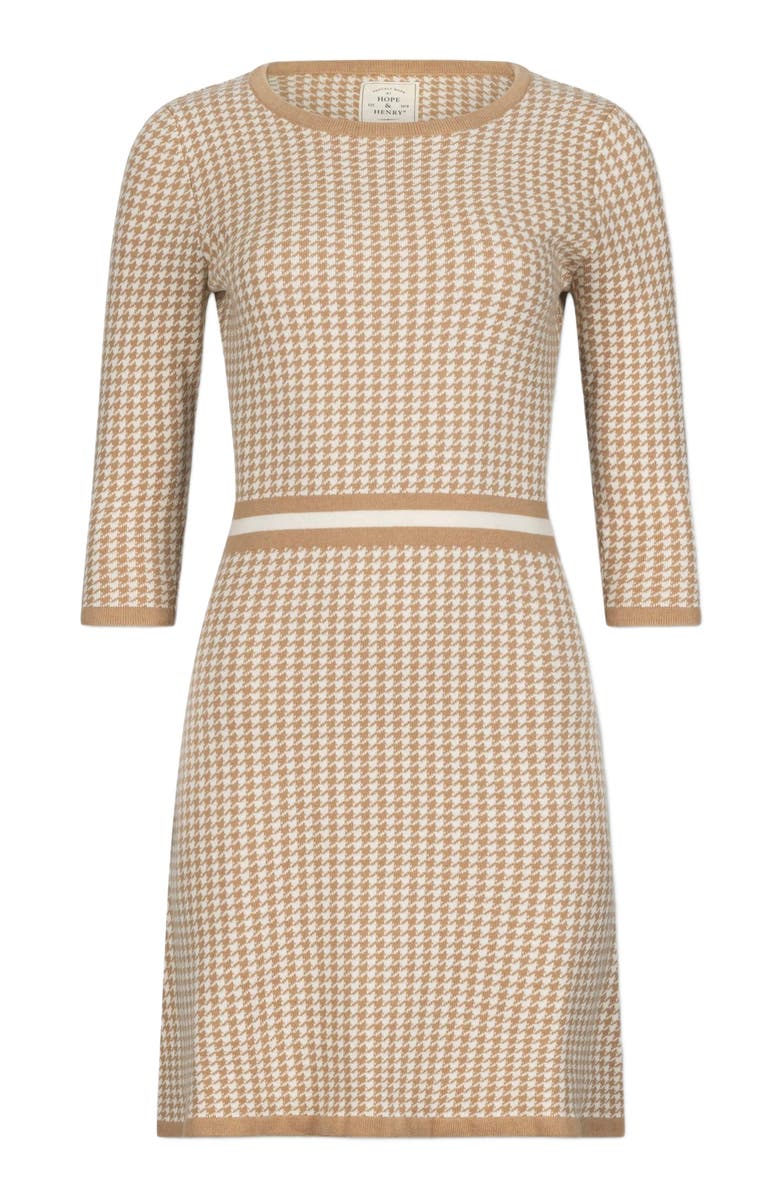 Hope & Henry Women's Organic 3/4 Sleeve Fit and Flare Sweater Dress, Alternate, color,