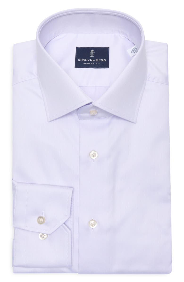 Emanuel Berg Traveller Modern Fit Dress Shirt, Main, color, Light Pastel Purple