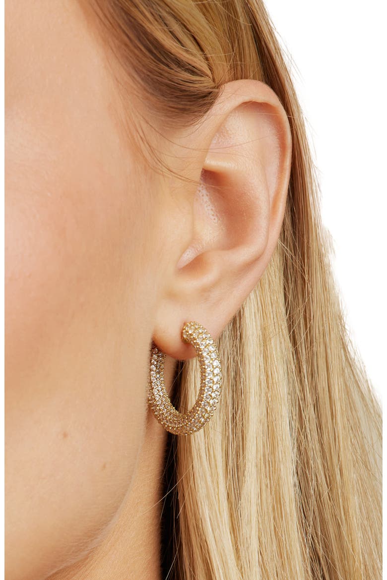 Alex Crystal Hoops, Alternate, color, Gold