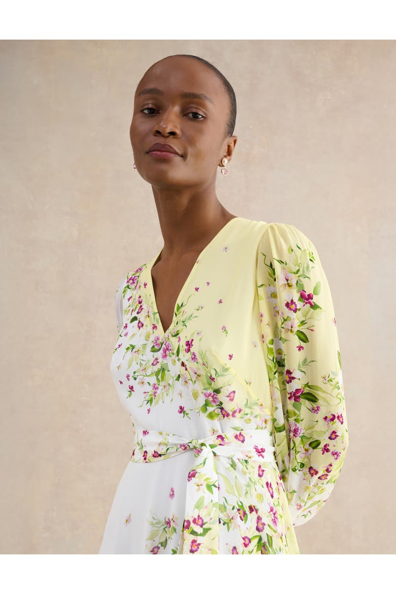Ariel Silk Dress, Alternate, color, Yellowmulti