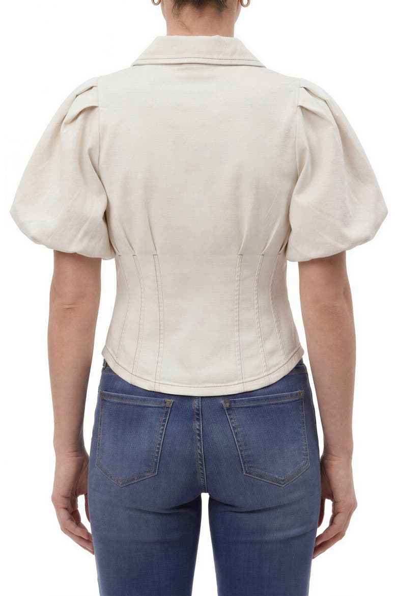 Puff Sleeve Corset Shirt, Alternate, color, CREAMY ECRU