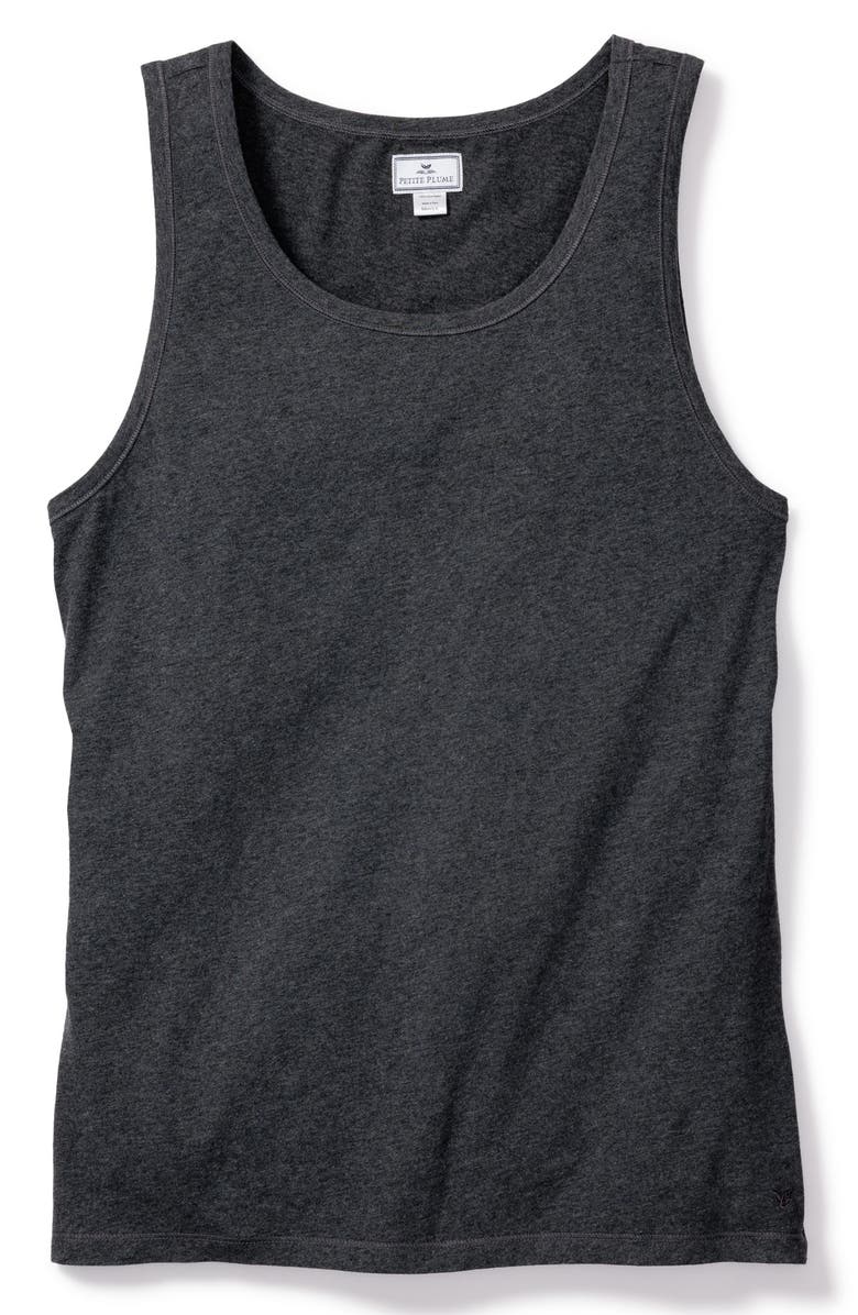 Petite Plume Pima Cotton Sleep Tank Top, Alternate, color, Grey