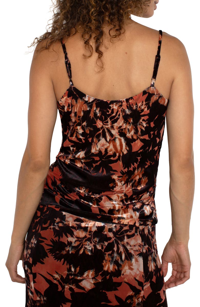 Liverpool Los Angeles Floral Burnout Velvet Camisole, Alternate, color, 