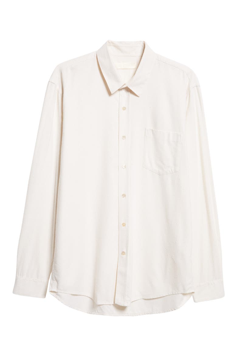 Classic Silk Button-Up Shirt, Alternate, color, WHITE SILK