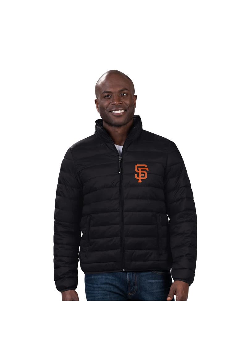 Men's G-III Sports by Carl Banks Black San Francisco Giants Packable Neck Pillow Full-Zip Puffer Jacket, Alternate, color, Black