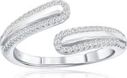 SIMONA Sterling Silver Cubic Zirconia Bypass Ring
