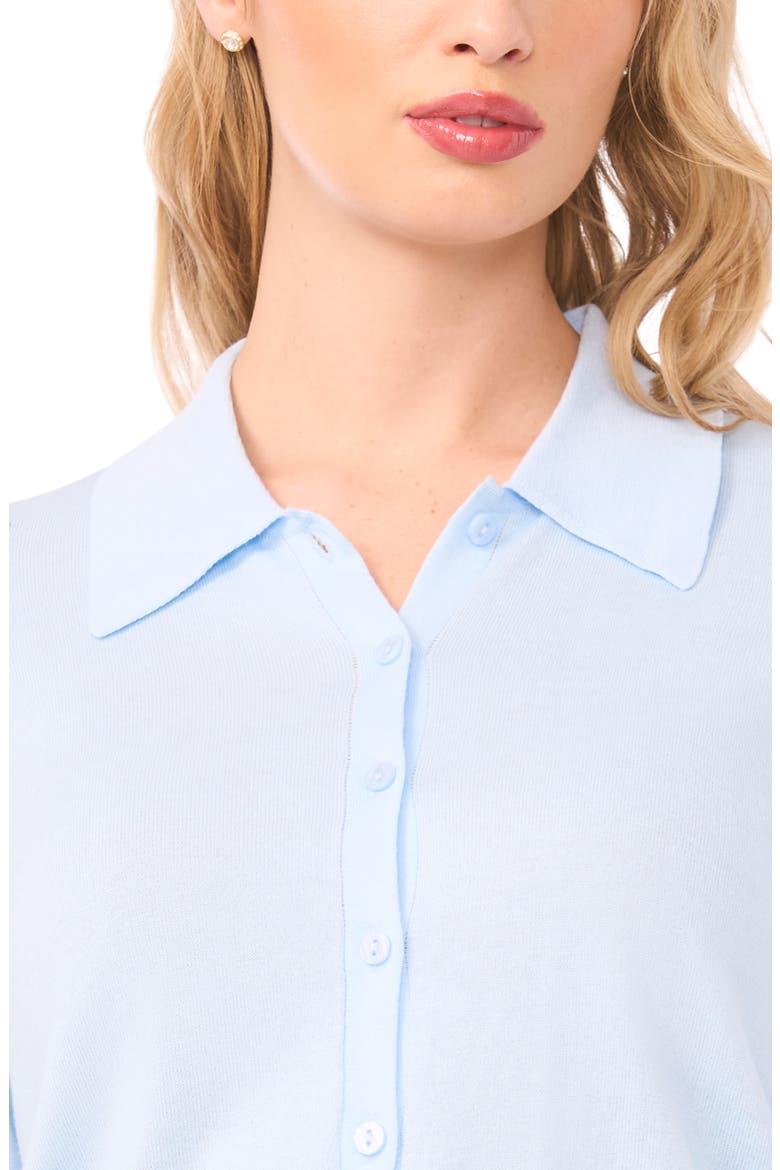 Collared Cotton Blend Cardigan, Alternate, color, OCEAN AIR