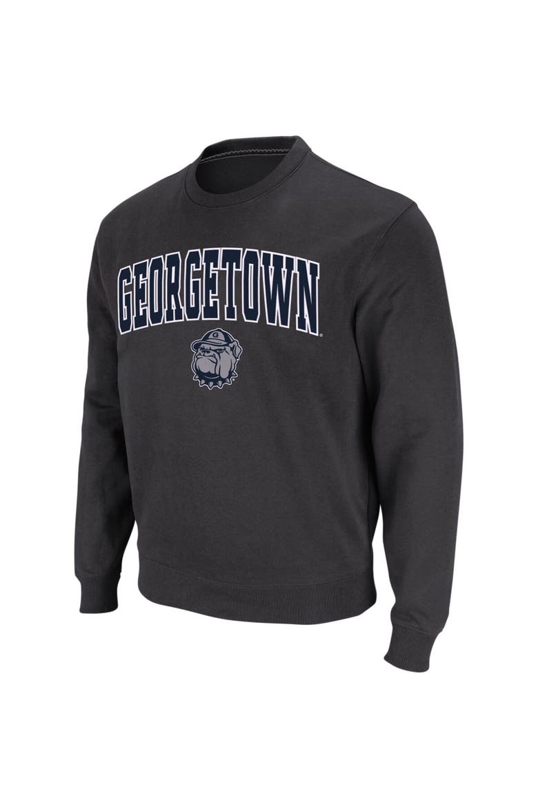 Men's Colosseum Charcoal Georgetown Hoyas Arch & Logo Crew Neck Sweatshirt, Alternate, color, Charcoal